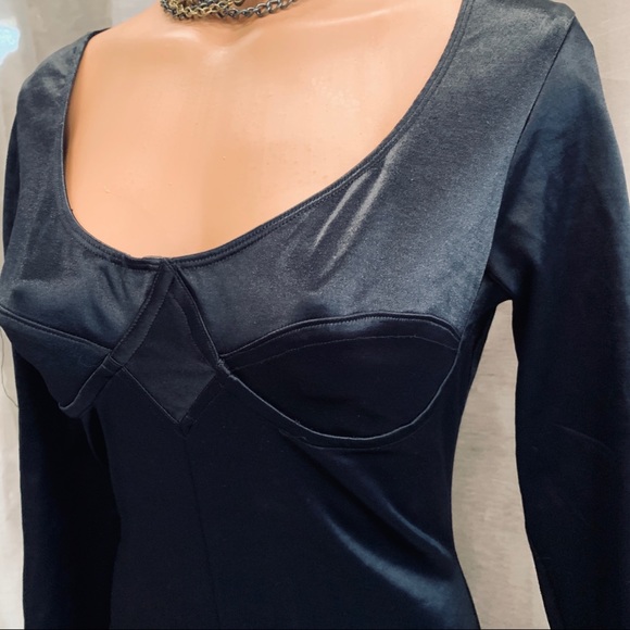 Vintage XOXO Wet Look Lycra Mini Dress - Picture 2 of 7